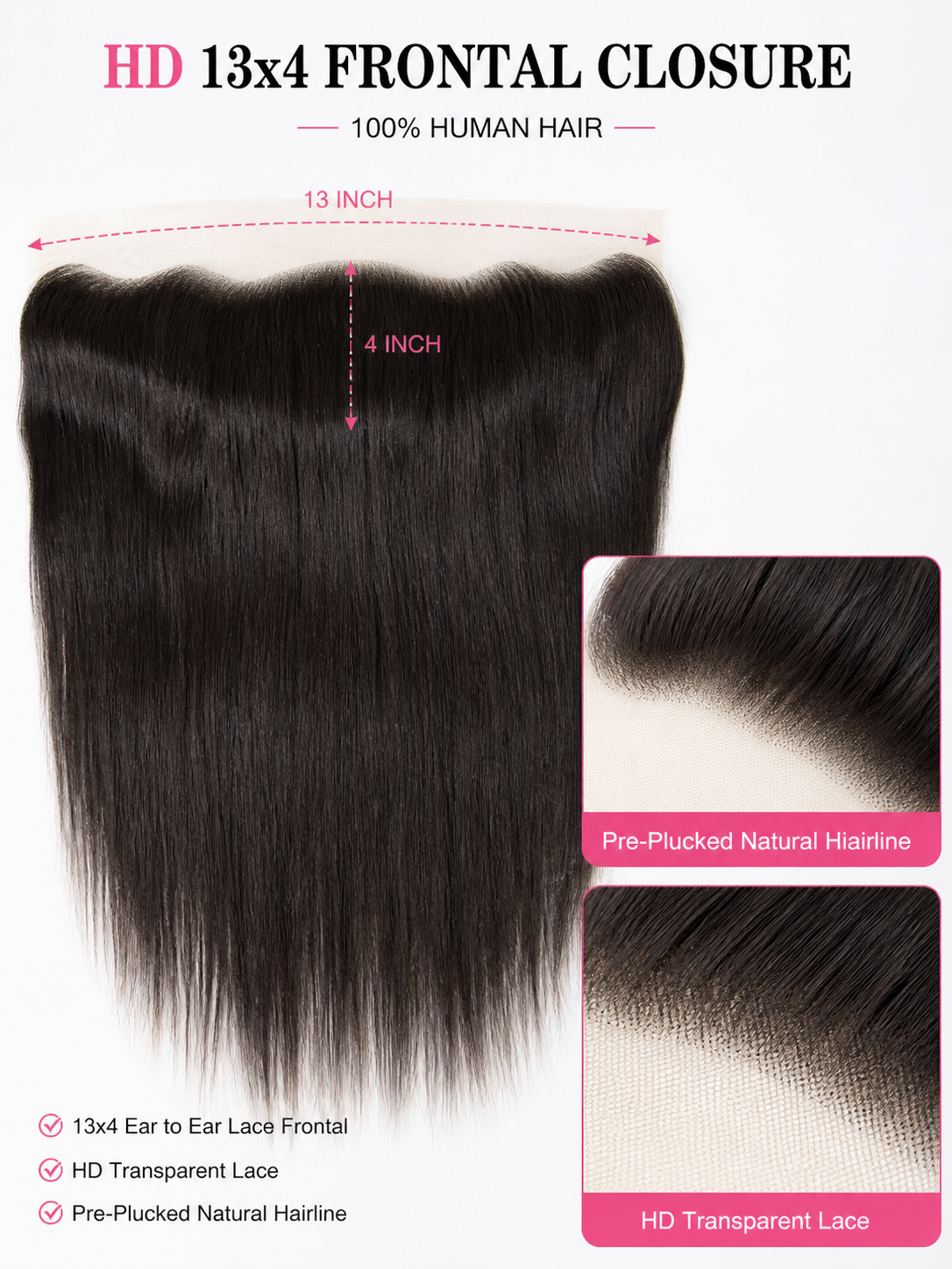 HD 13x4 FRONTAL CLOSURES STRAIGHT