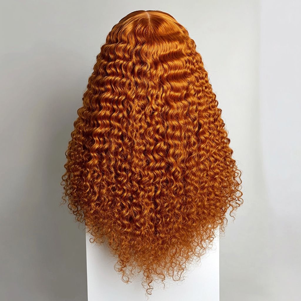 22inch Orange Full Frontal Burmese Curly Wig