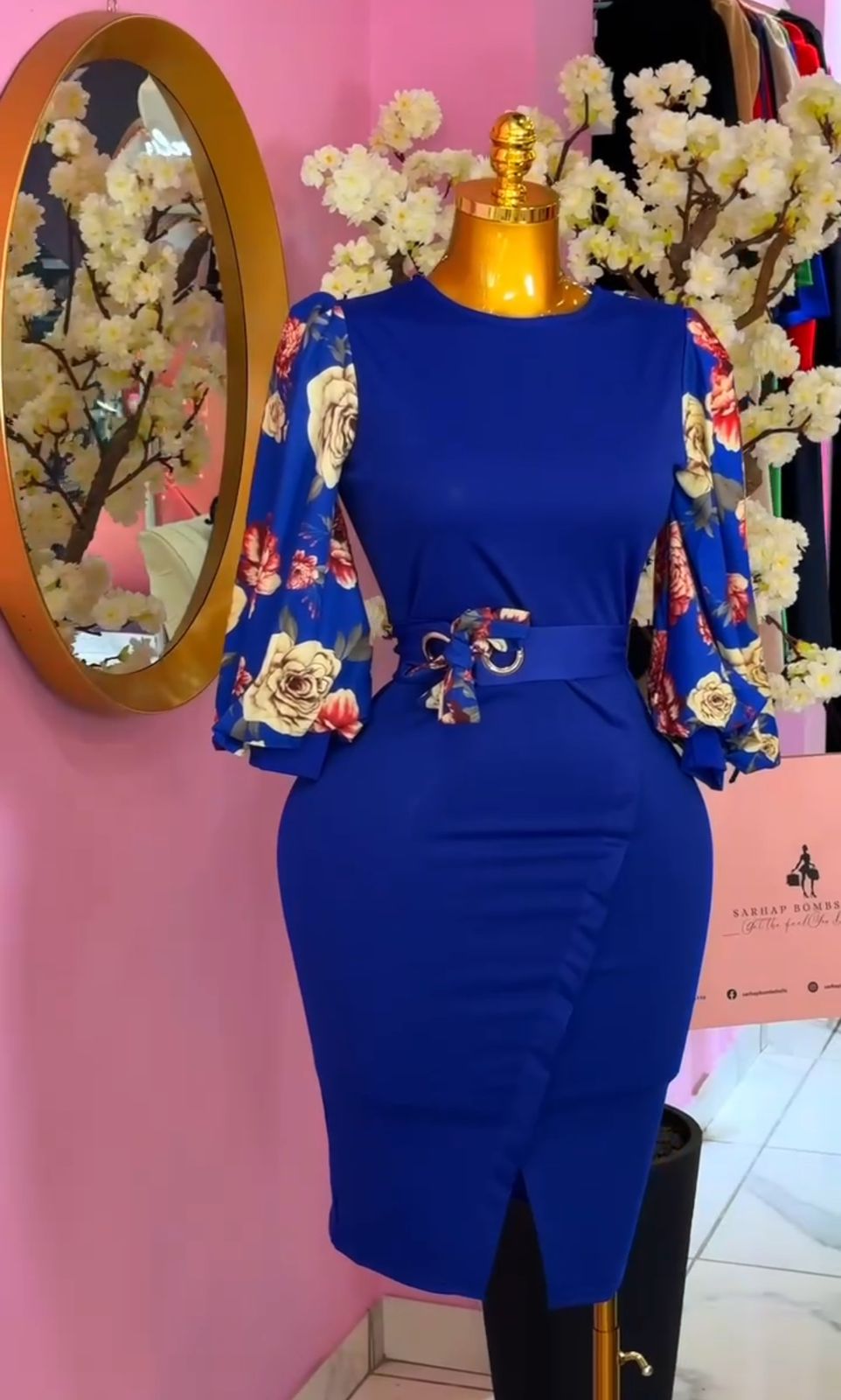 Blue & Floral Maxi Dress