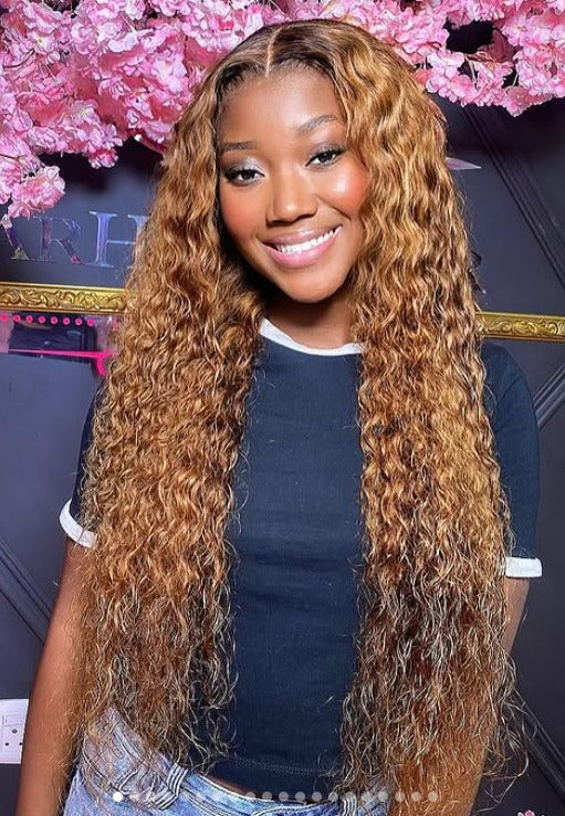 Ombré Highlight Premiun Vietnamese Curl Frontal Wig