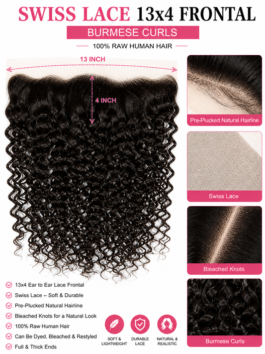 SWISS LACE 13X4 FRONTAL CLOSURES BURMESES