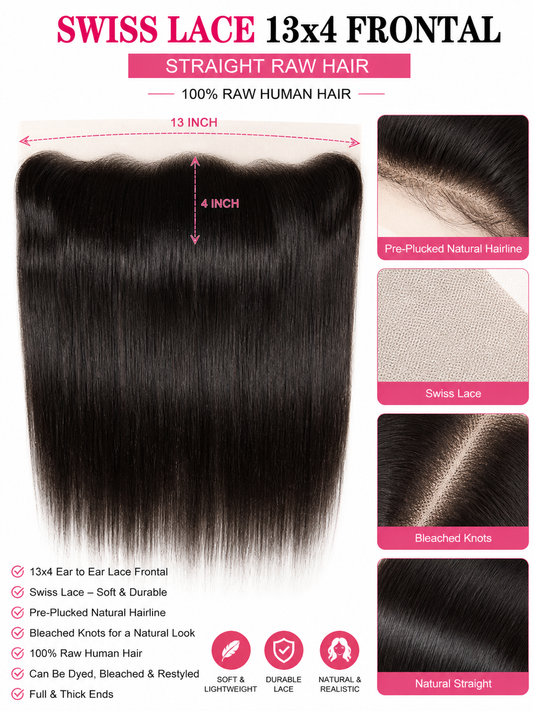 SWISS LACE 13X4 FRONTAL CLOSURES STRAIGHT