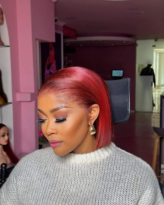 Crimson - Red 8inch Super Double Drawn Frontal Straight