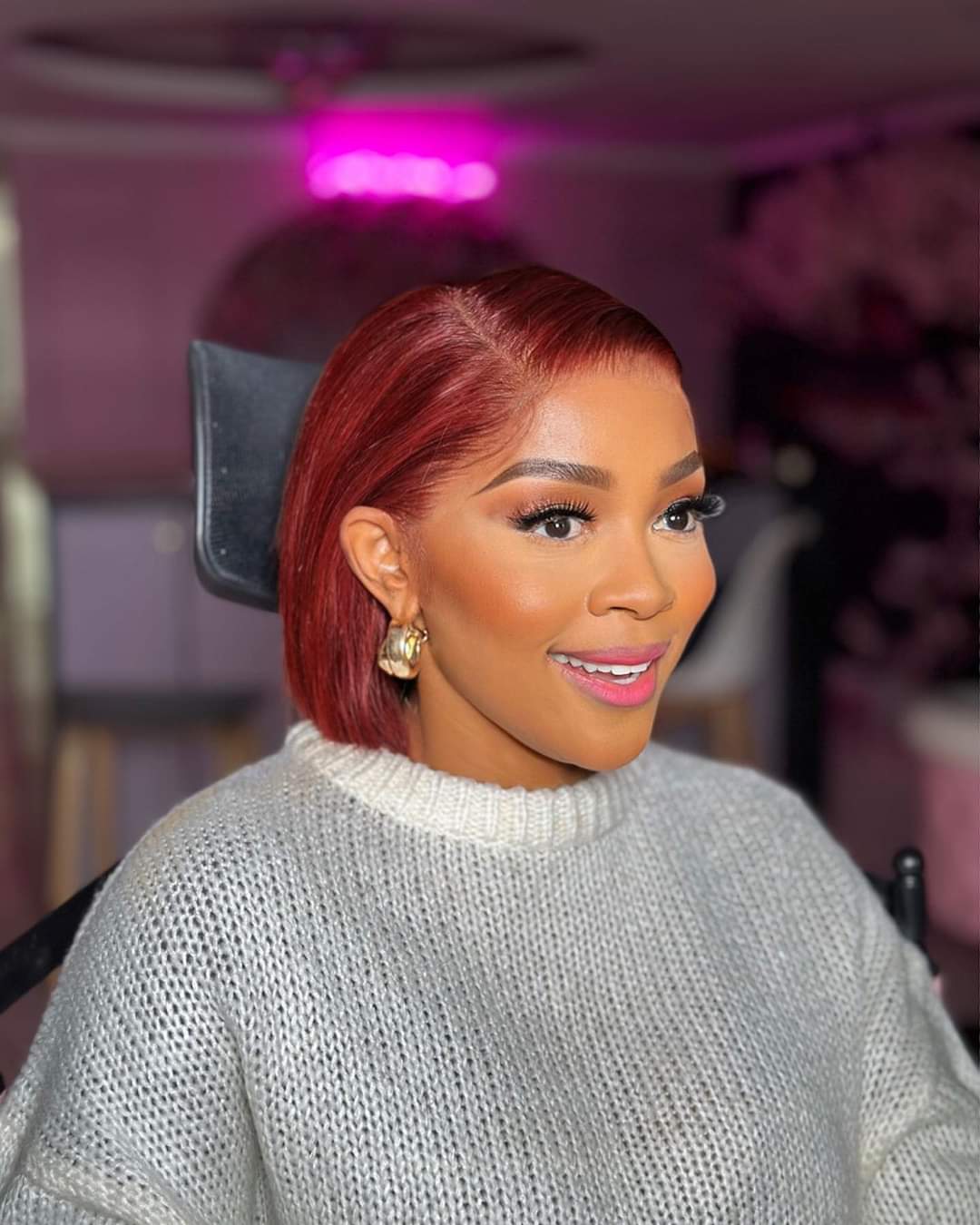 Crimson - Red 8inch Super Double Drawn Frontal Straight