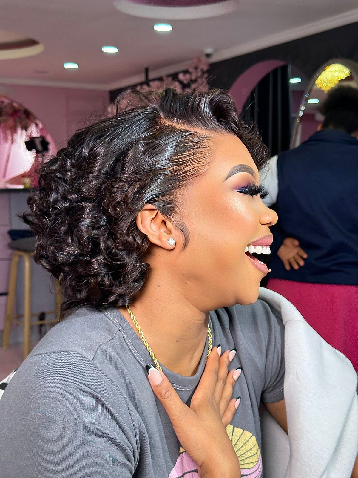 Bontle 10inch Full Frontal Super Double Drawn Non-Permenant Curled Wig