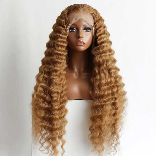 28inch Non- Permanent Crippers Curls Full Frontal Dyed Hair