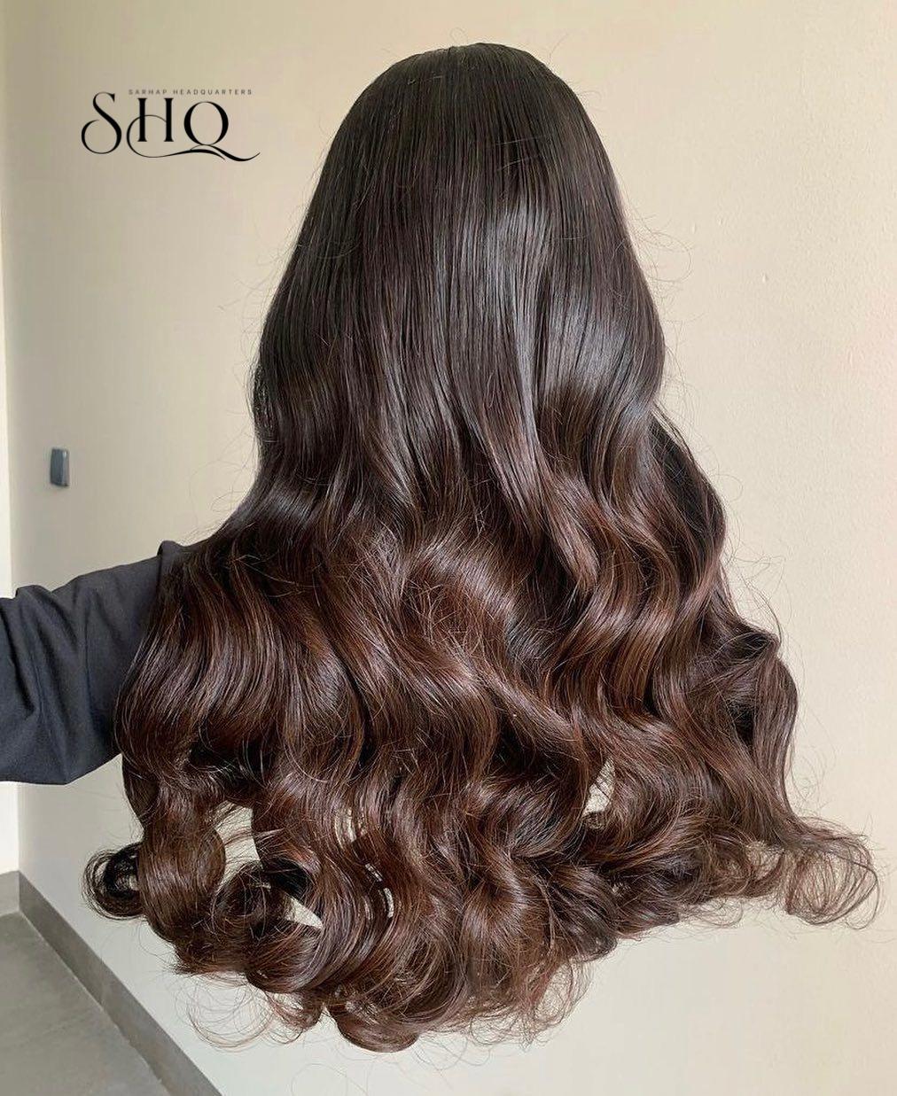 5x5 Lace Premium Wig Mahogany Burgundy with non Permanent BodyWaves