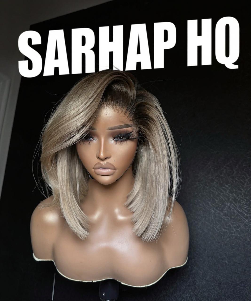 Ash Blonde Sandy Beige with Dark Roots Bob Vietnamese