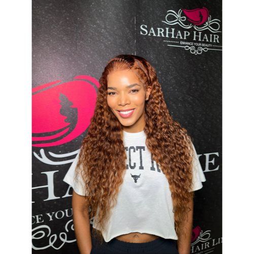 Reddish Colour Full Frontal Super Double Drawn Curls