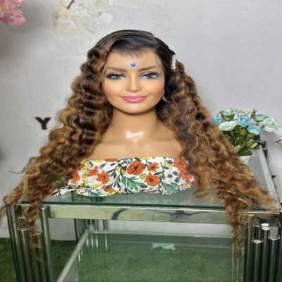 Full Frontal Super Double Drawn non Permanent Crimpers Curls Made From Straight Wig