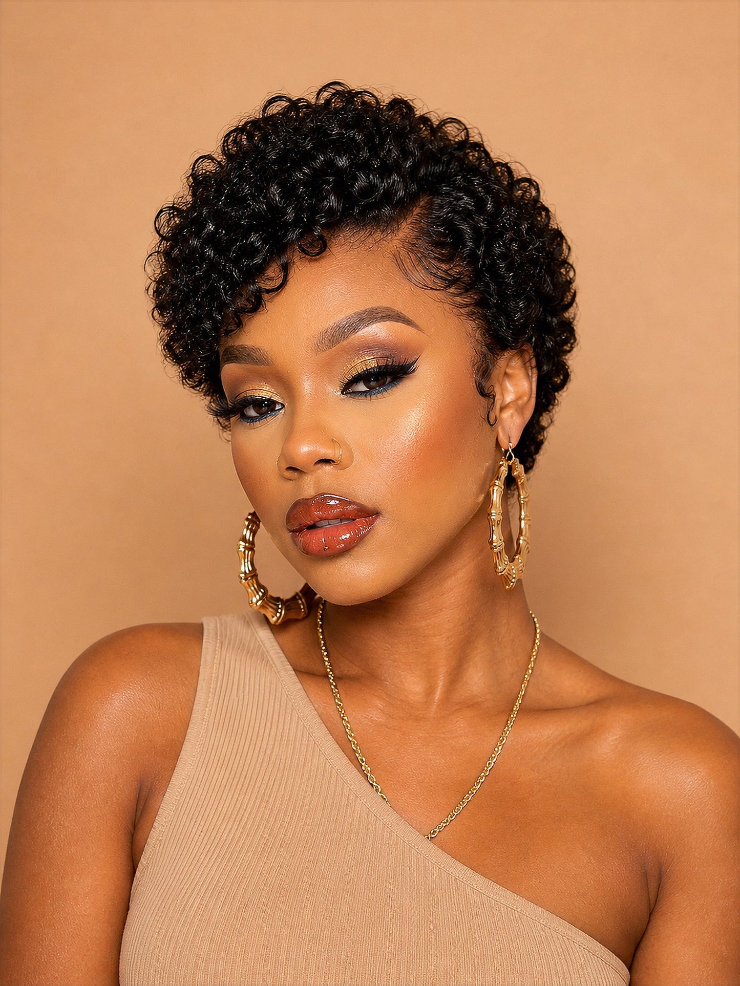 RAW SHORT PERM CURL WIG FRONTAL