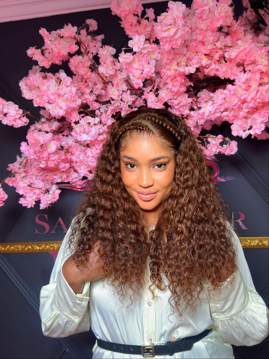 Chestnut Full Frontal Super Double Drawn Curly Wig